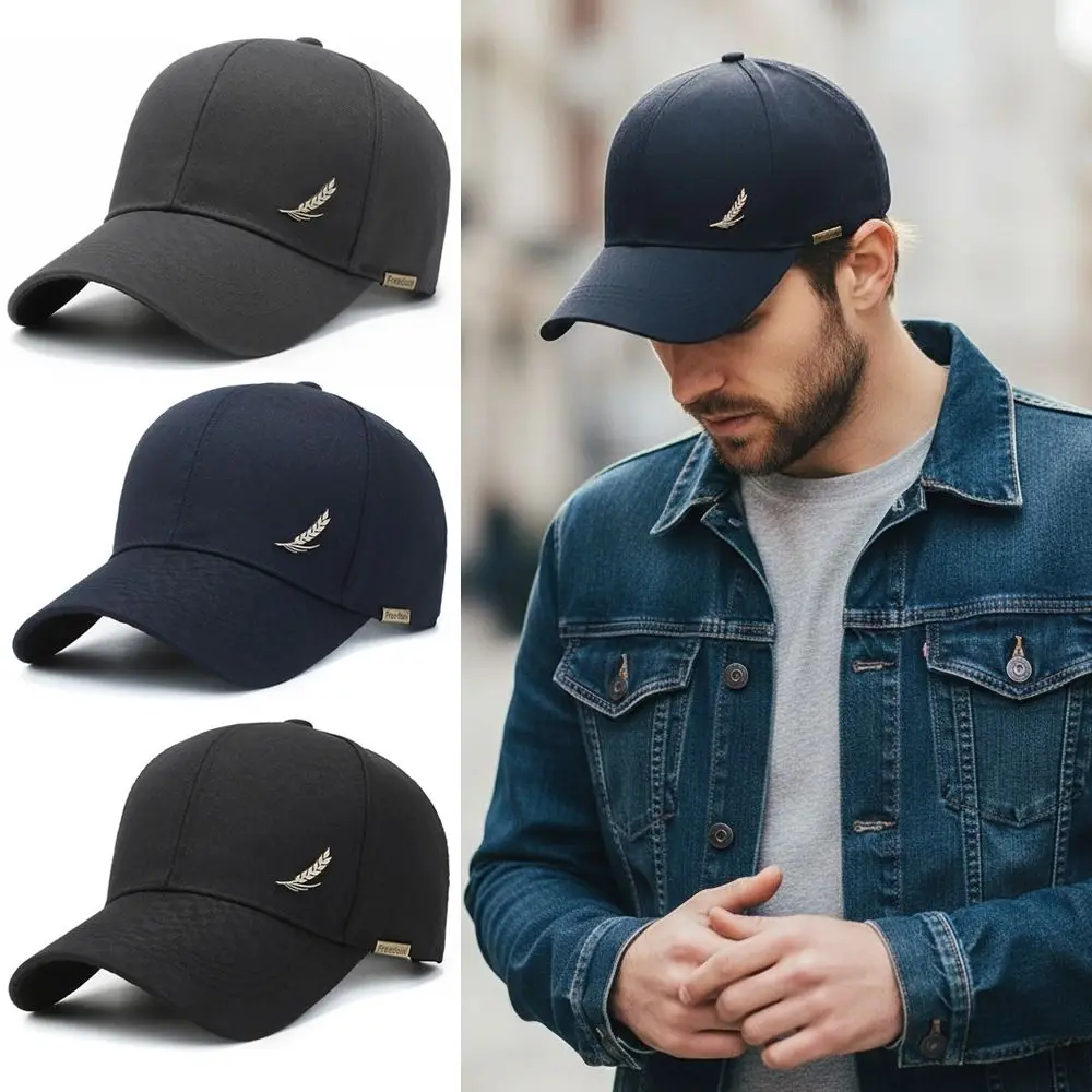 

Fashion Wheat Ear Copper Label Baseball Cap Cotton Visor Peaked Cap Adjustable Sun Protection Casquette For Man Women Unisex