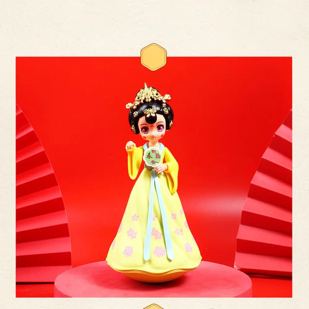 Handcrafted Chinese Tang Dynasty Girl Figurine Decorative Wobble Toy Unique Desktop Ornament Souvenir Home Decor Item