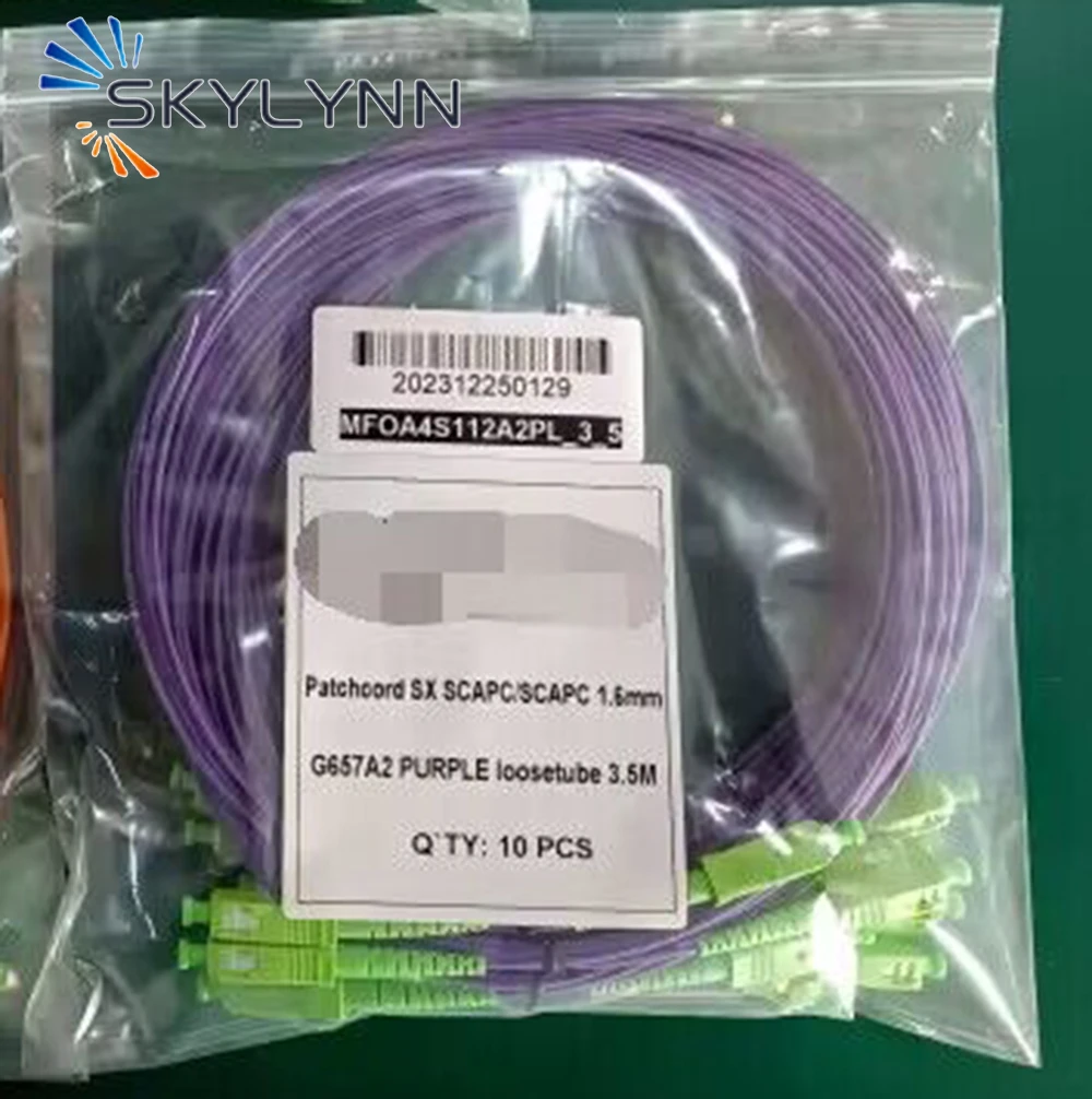 Imagem -03 - Cabo de Remendo da Fibra Ótica France Telecom Verde Alaranjado Vermelho Amarelo Branco sc Apc sm G657a2 do Aqua sx 1.6 mm 3.5 m Revestimento Lszh 100 Peças