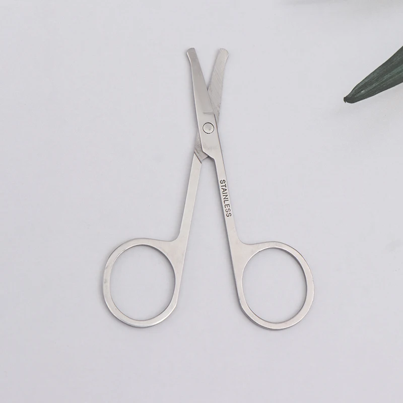 Round Head Safety Scissors Eyebrow Makeup Beauty Nose Hair Trimmer Scissors Eyebrow With Sharp Head Tool Stainless Steel