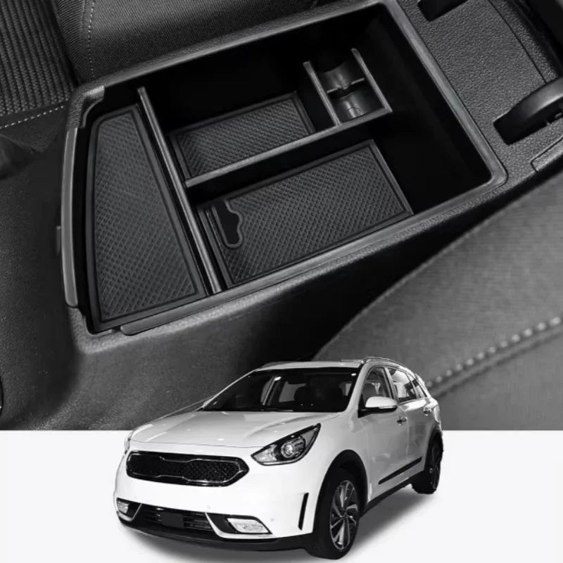 

For KIA NIRO 2016-2022Car Center Console Organizer Tray Center Armrest Secondary Storage Box ABS Tray Insert Interior Organizer