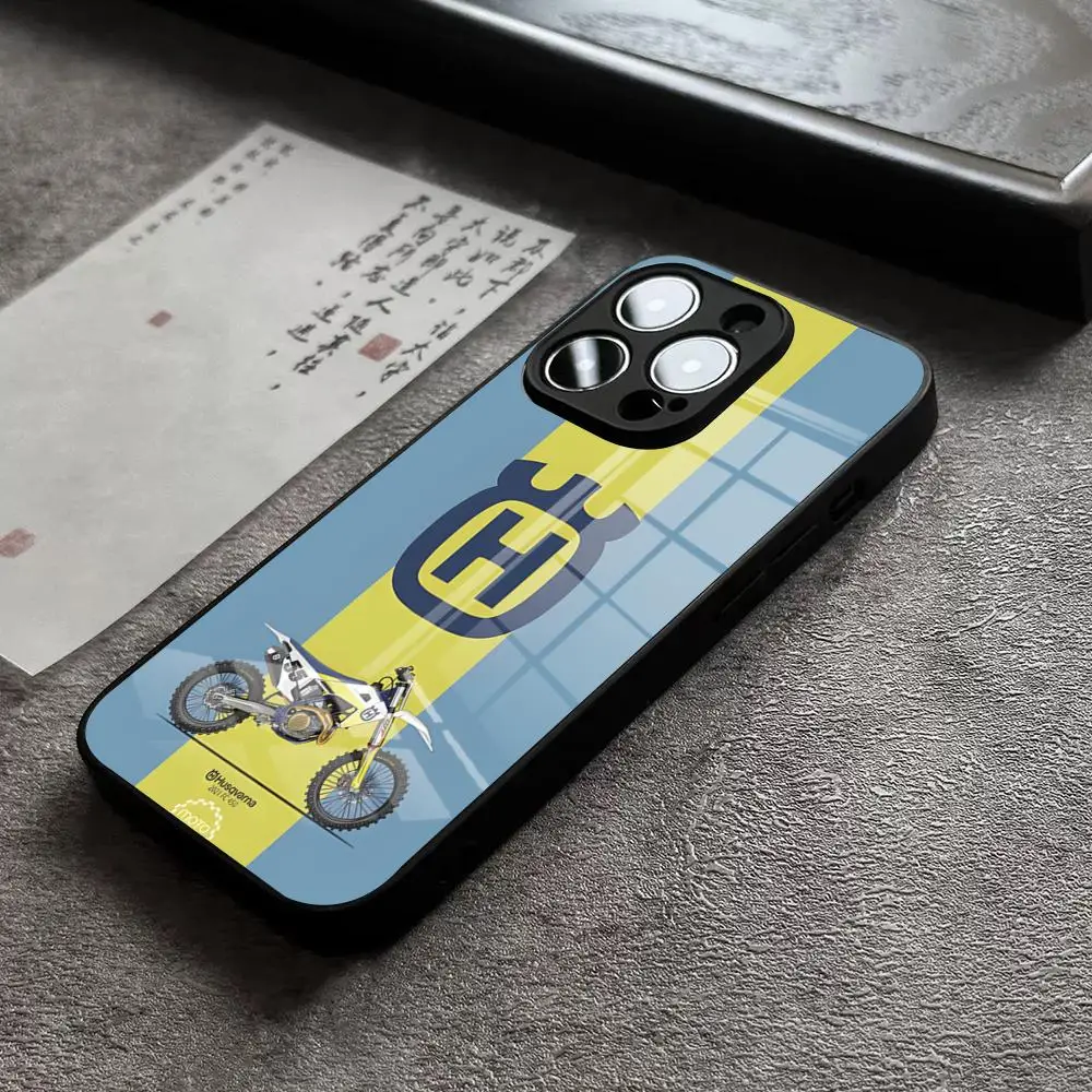 H-Husqvarnaes Logo Phone Case For IPhone 15 Pro Max 18 14 Plus 17 Pro Max 12 11 13 X XR XS 16 Plus Air SE Glass Cover - view 3