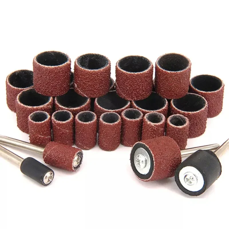 80 120~600 Grit 50/100Pcs Sanding Band Drum Sleeves + 2Pcs Sand Paper Drill Bit For Dremel Rotary Tools Drill Nail Woodworking