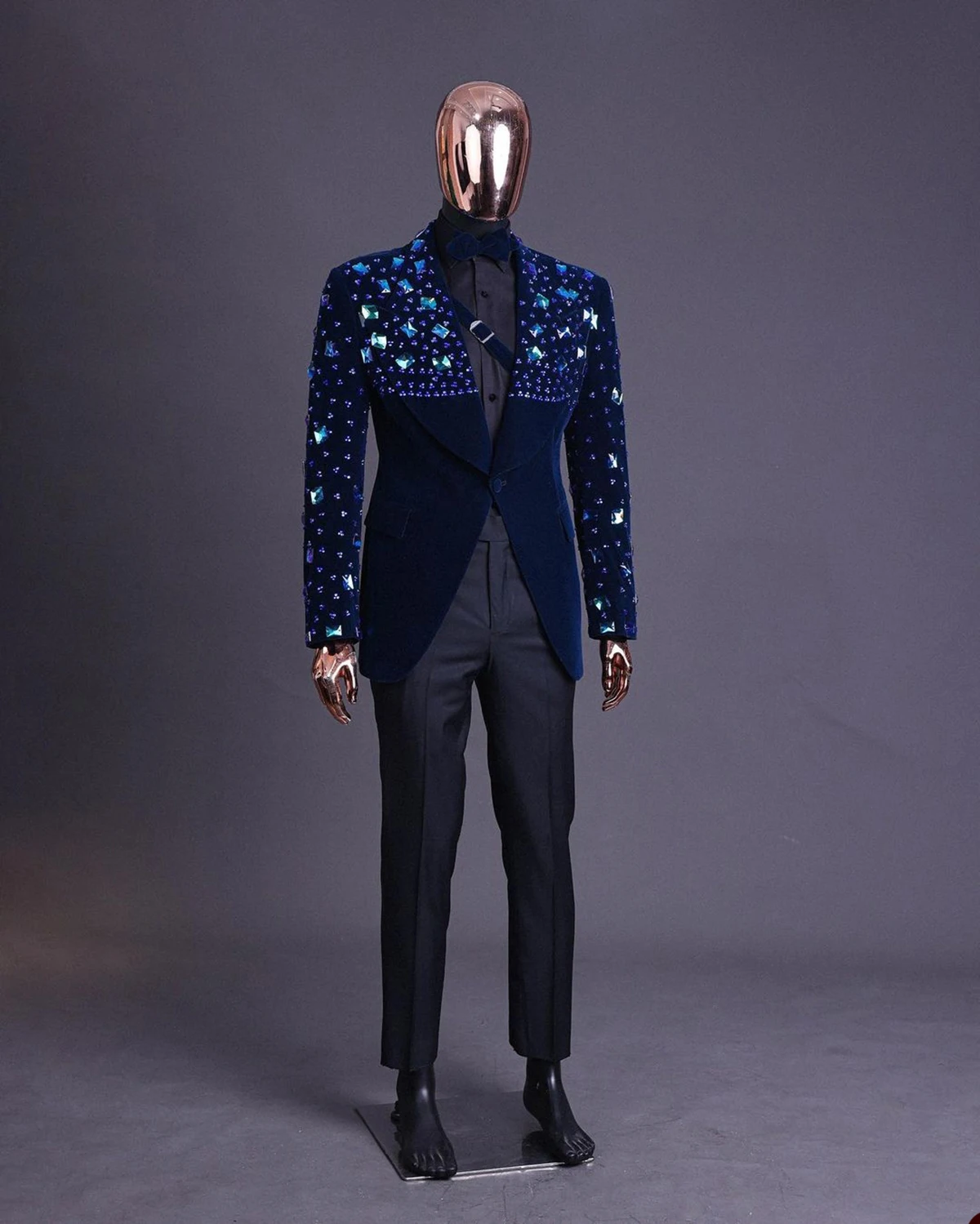 Traje de boda azul brillante para hombre, traje de 2 piezas hecho a medida para novio, para fiestas y ocasiones formales