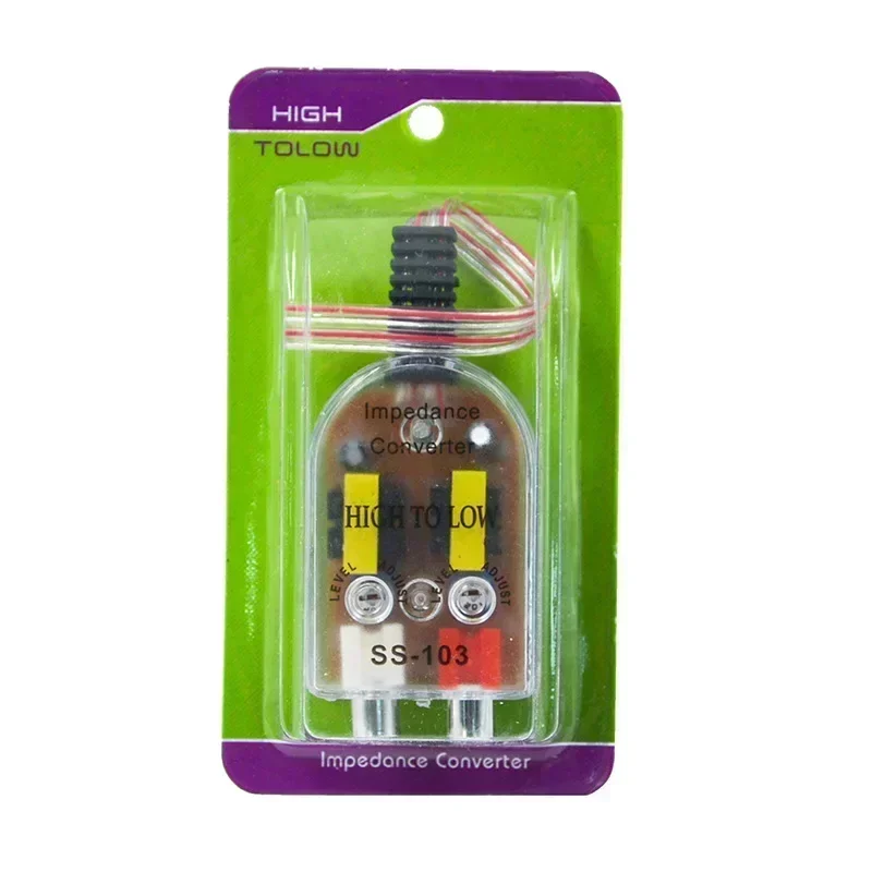 Auto Audio Converter, Adjustable Sound Subwoofer Amplifier, High To Low Sockets, Car Speaker To RCA Level Adaptor, Line Out
