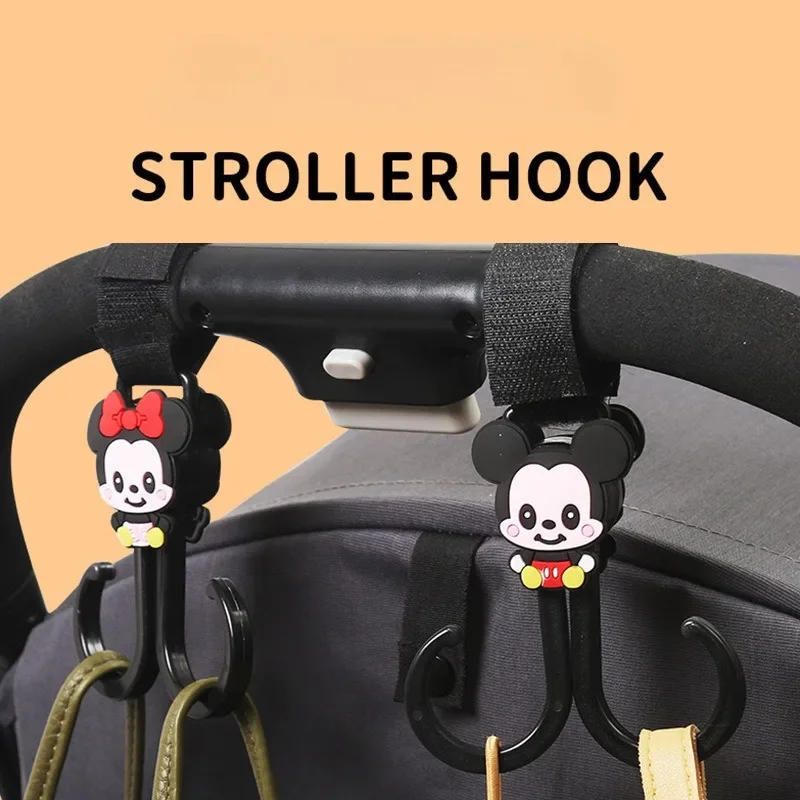 New Multi-Functional Double Baby Stroller Hook Double Hook Trolley Bag Storage Hook  Free Rotating Electric Bike Hook