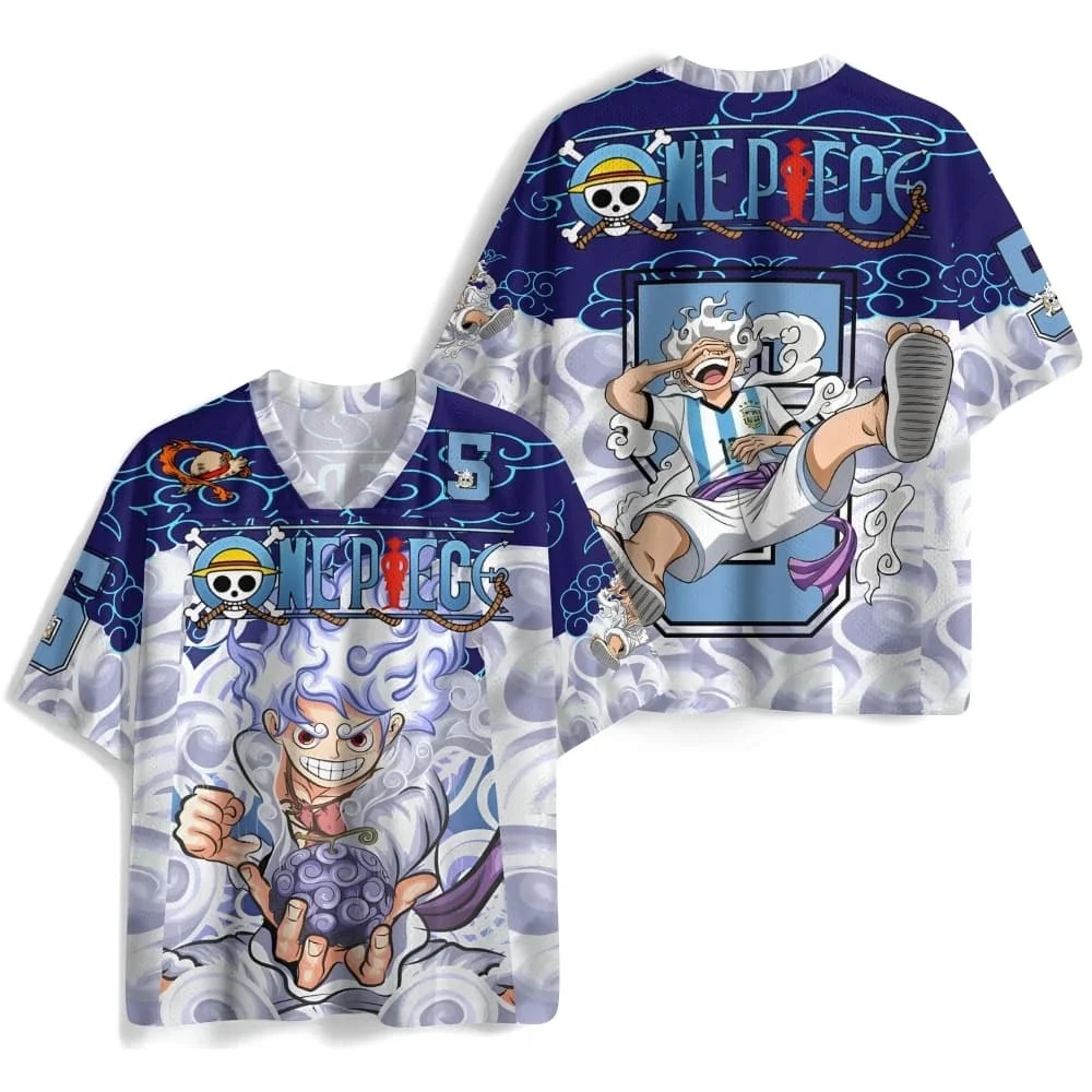 2026 Neue Anime One Piece Luffy und Nika Themen-Trendige Jersey-Kollektion, Atmungsaktives Kurzarm-Unisex-T-Shirt, Familien-Set – Detail 6