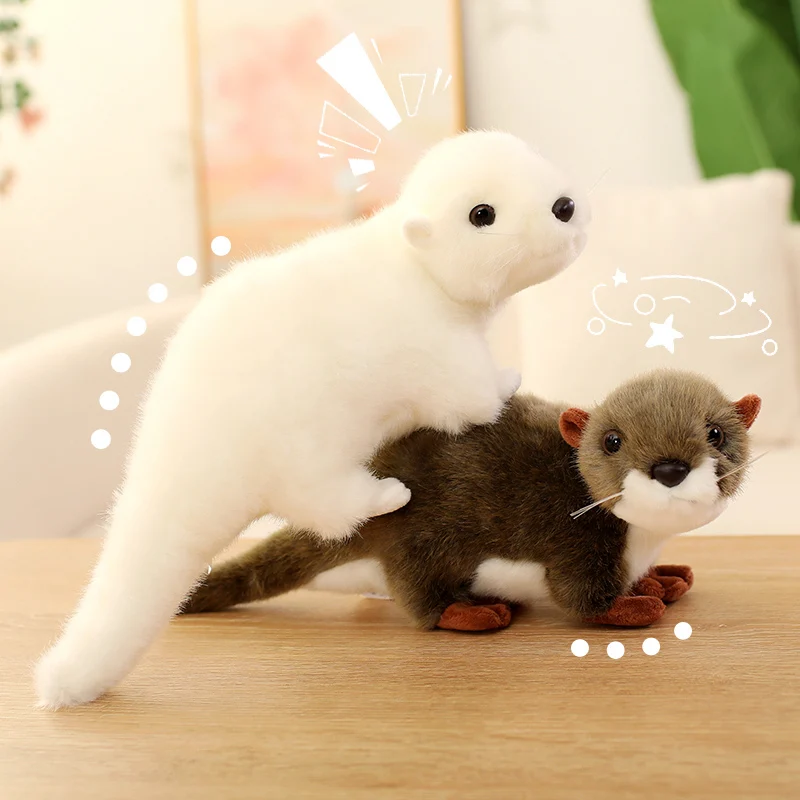 33 cm-45 cm süße Simulation Otter Plüschtier weiche Biber gefüllte Puppen echte Otter Kissen fantastisches Geburtstagsgeschenk