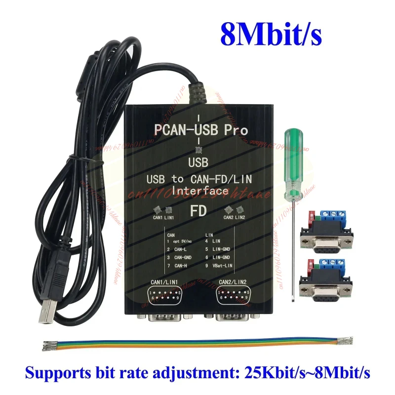 For PCAN FD PRO Dual-channel CAN Compatible with German IPEH-004061, Supporting Vector CANoe,  8Mbit/s , 12Mbit/s Without LIN