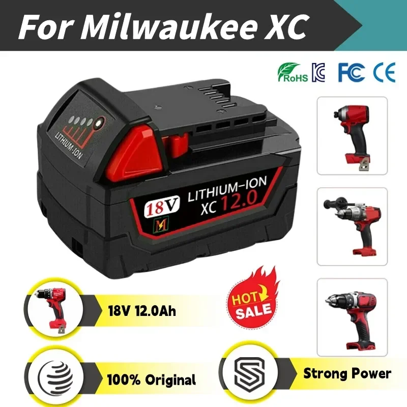 

For Milwaukee M18 Battery 18V 9.0Ah Replacement Lithium Battery for Milwaukee M18 48-11-1815 48-11-1850 2604-22 Battery