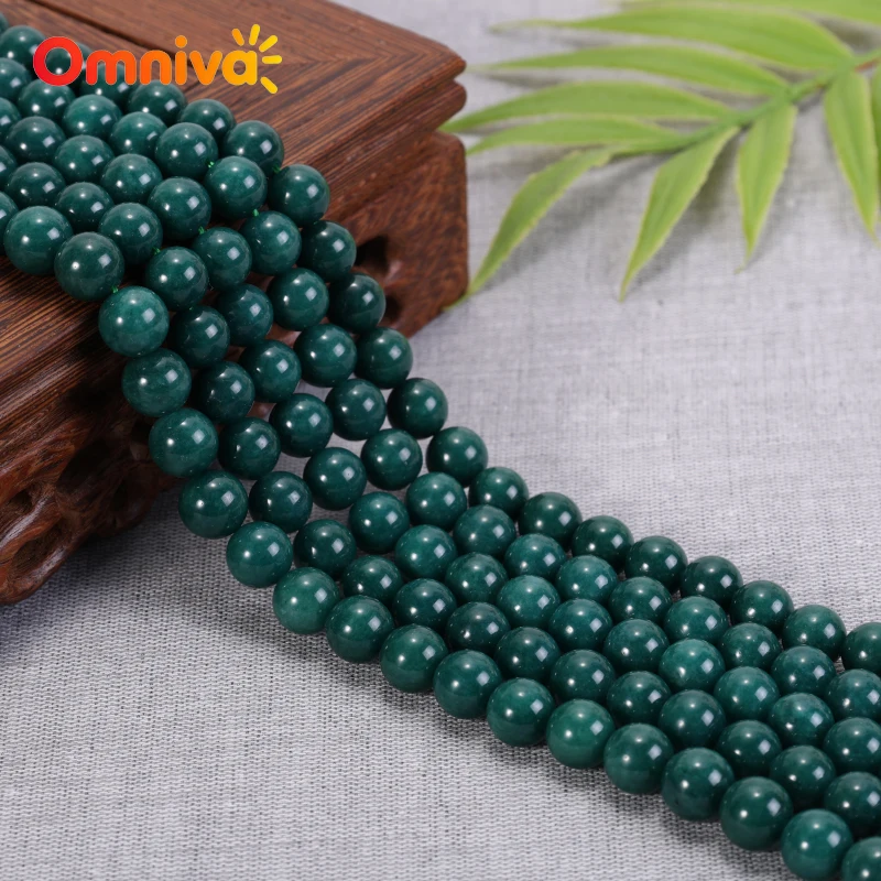 

Jewelry sets Natural Stone Deep green jades Handmade Beads For DIY keychain headwear anklet Disc beads 15''Wholesale 6/8/10/12MM
