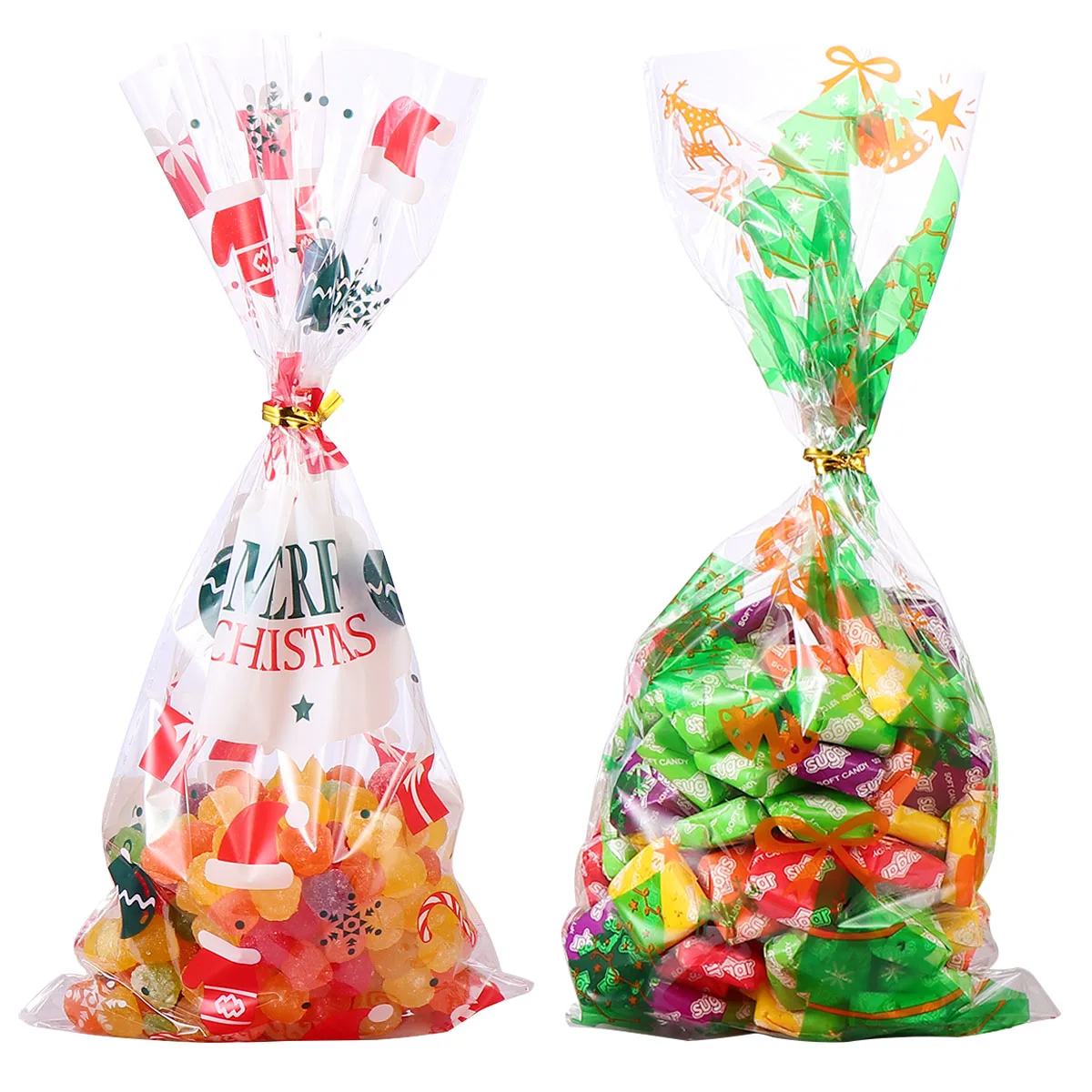 

100 Pcs Gift Packing Bag Durable Festive C y Storage Treat Party Bags Xmas Treat Bag Wrapping Xmas Present Holiday