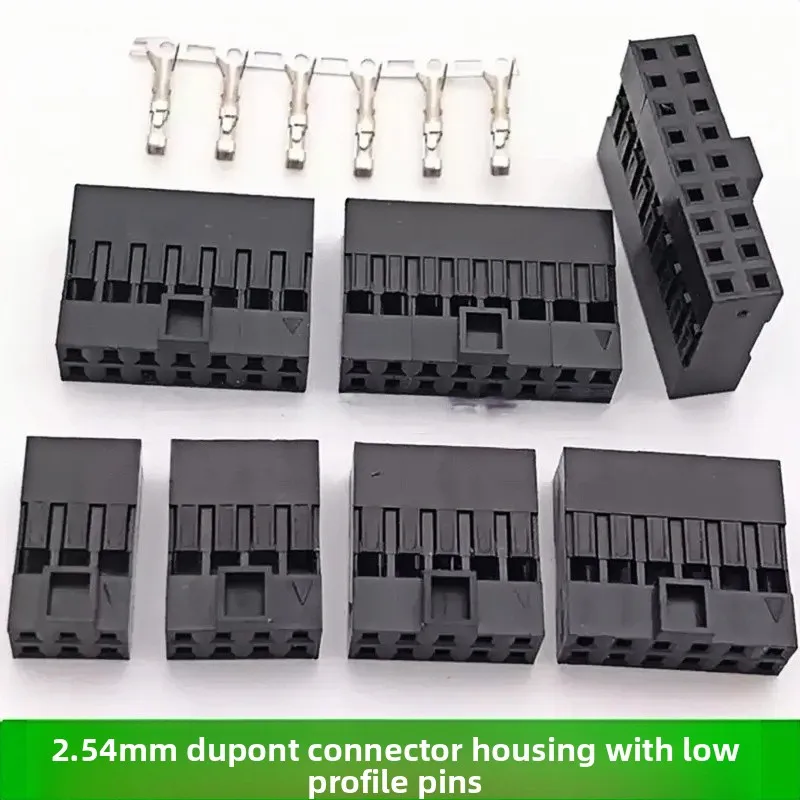 With Convex Dots Double Row Dupont Plastic Shell 2.54mm Pitch 2*3P 4P 5 6P 7P 8P 9P 10Pin Connector Plug Terminal Anti-Mistake