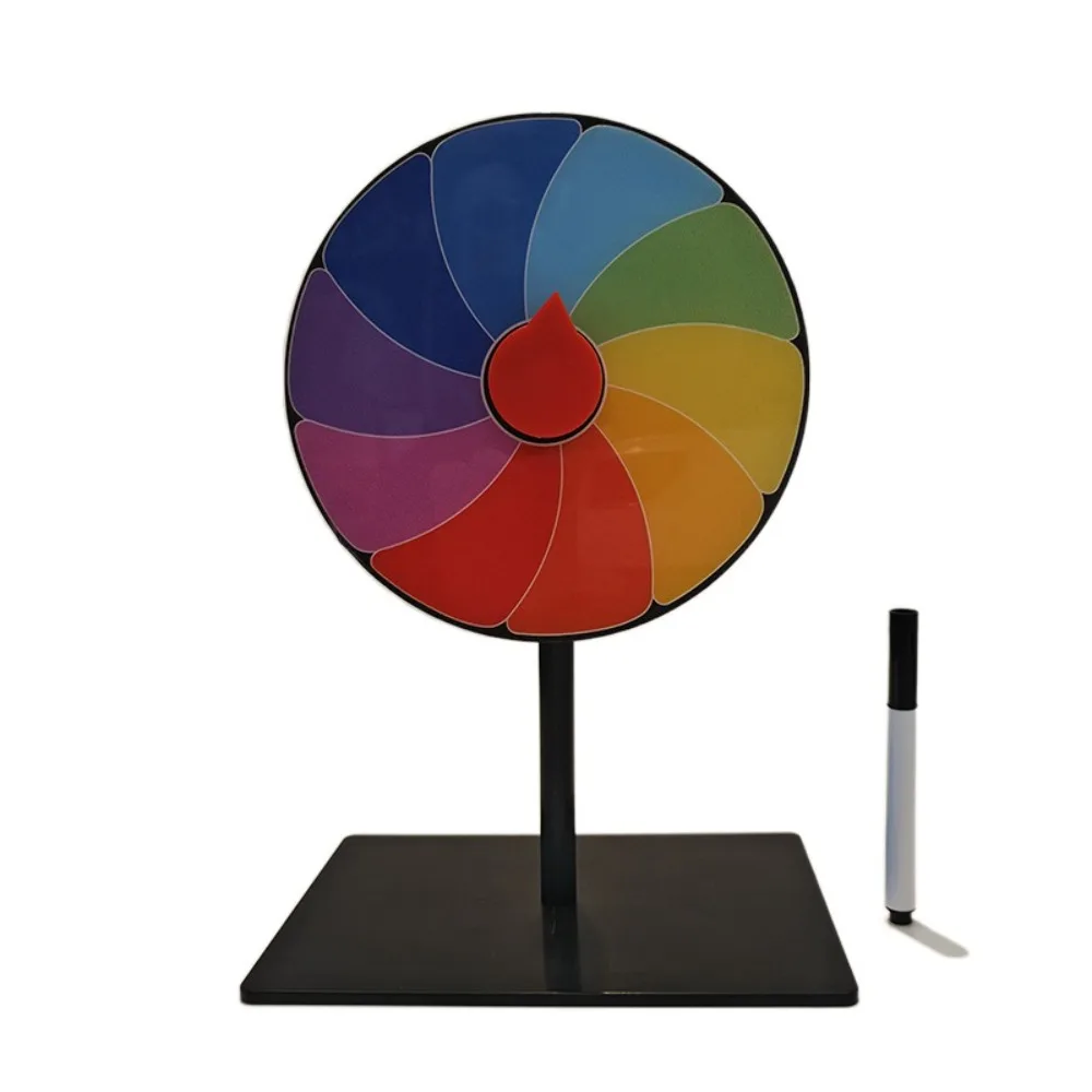 ABS Reusable Fortune Wheel Spin Wheel Stable Base Color Roulette Wheel Interactive Editable Table Prize Turntable Birthday Party