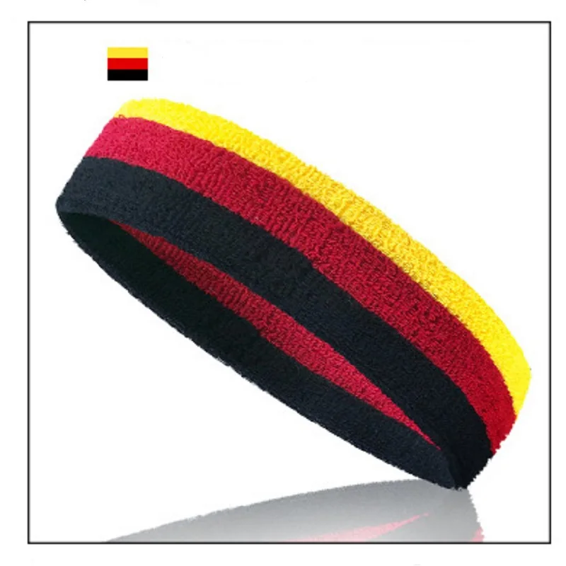 Towel material high eleastic  color strip sports sweat absorbing hesdband hairband  Running cycling outdoor sports sweatband