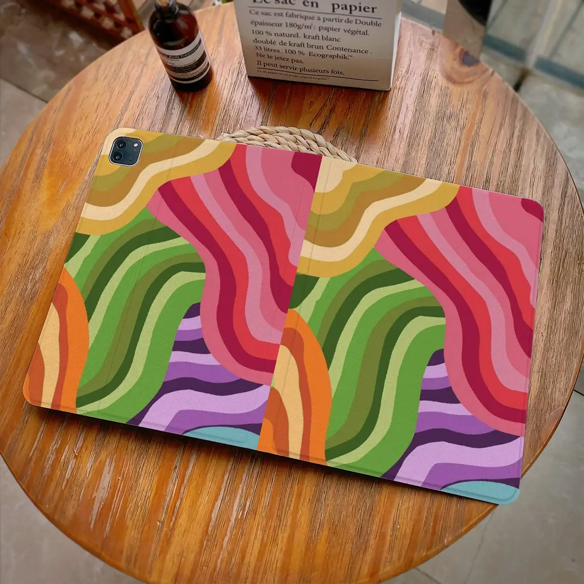 حافظة آيباد بخياطة ملونة لهاتف ابل اير 10.9 ايباد برو 2020 حافظة لجهاز ايباد 10.2 11 12.9 بوصة 2021 ميني 5 6