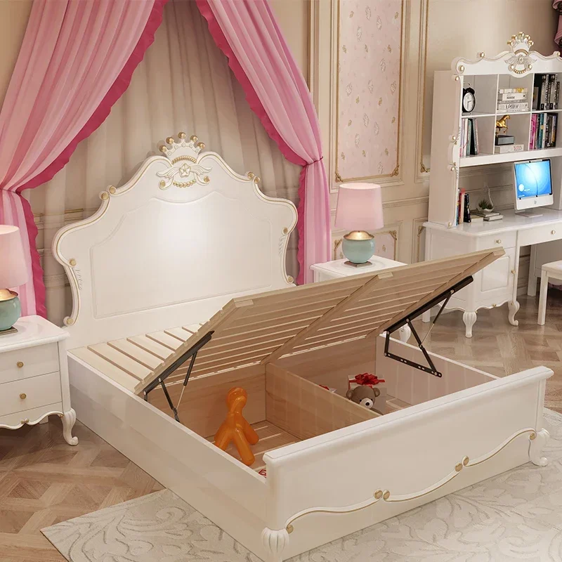 Children's furniture Children's bed Solid wood girl Princess bed Girls Teen European light luxury