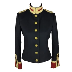 Adult Women 18th Century Civil War Military Cosplay Costume Jacket Women Parade Coat Costume Black Hussar Coat