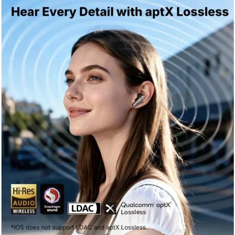 EarFun Air Pro 4+ Wireless Bluetooth Earbuds 6-Mic AI Clarity Call 54H Battery Life Headphones Active Noise Cancelling Support