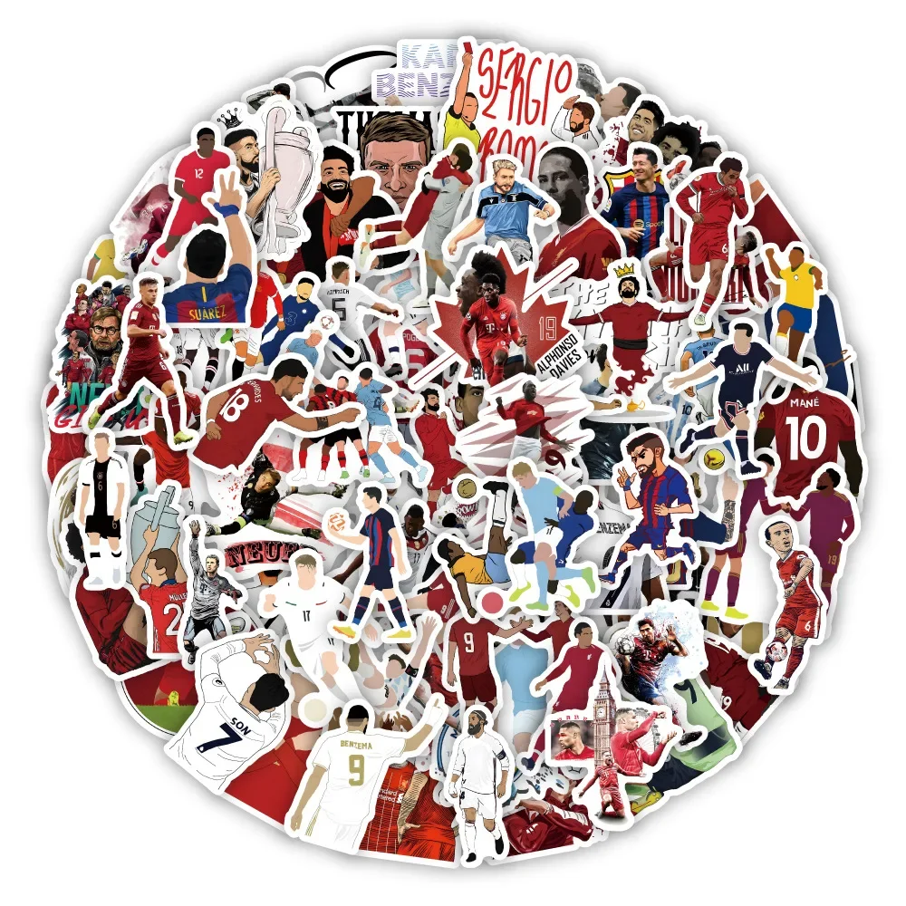 50/100 Uds. Pegatinas deportivas de fútbol cuaderno Scrapbooking bicicleta portátil patines juguetes para niños guitarra coche motocicleta teléfono papelería