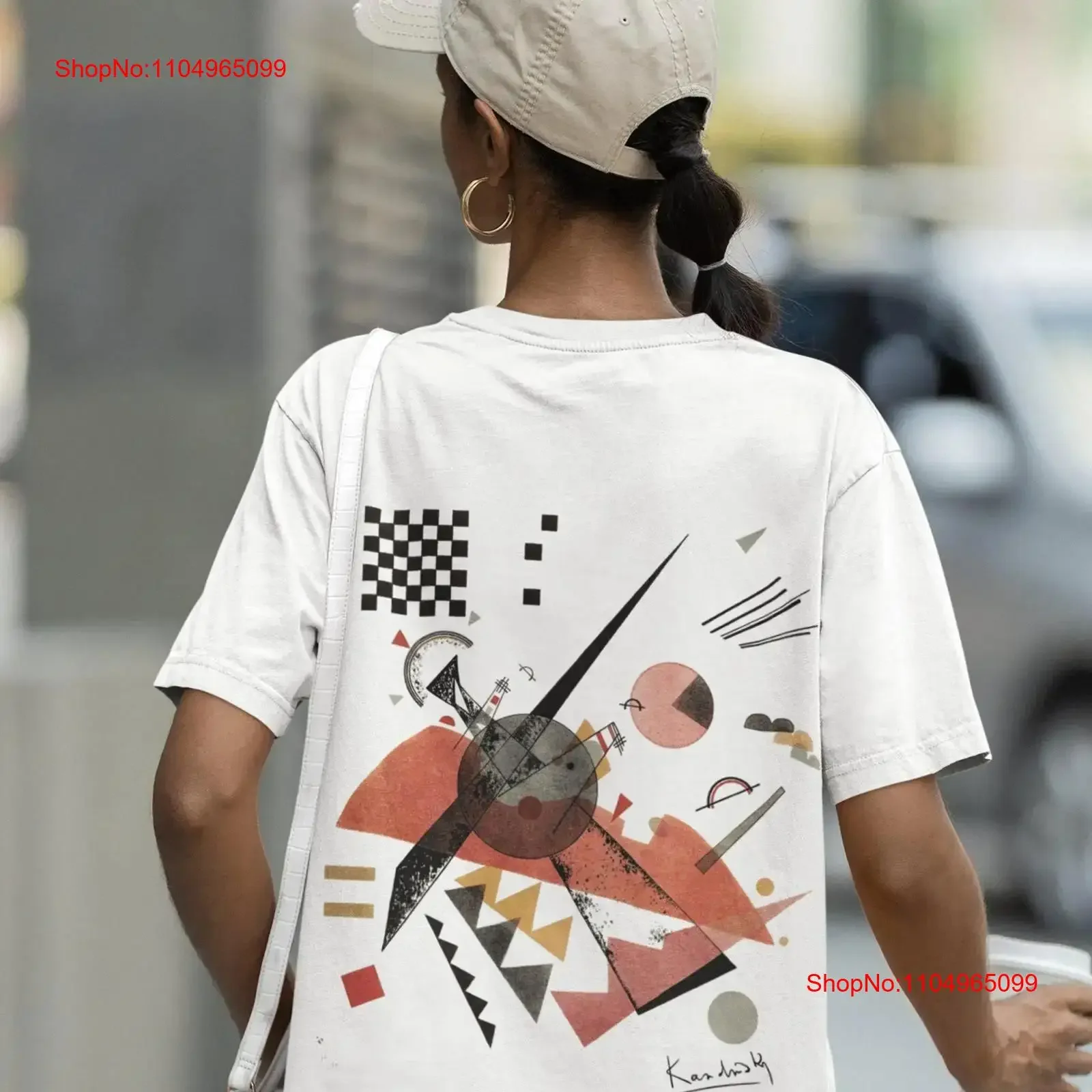 

Kandinsky Signature T shirt Orange vintage Washed Top For Everyday Wear Comfortable Casual Unisex Soft Slightly fashion