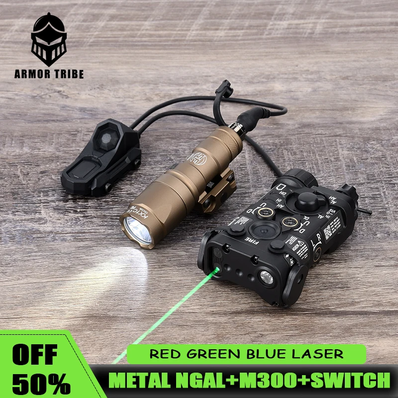 

Metal Tactics NGAL Red Green Blue Indicator Surefir M300A M600C Hunting Scout Light Airsoft With AXON Dual Control Switch Fit 20