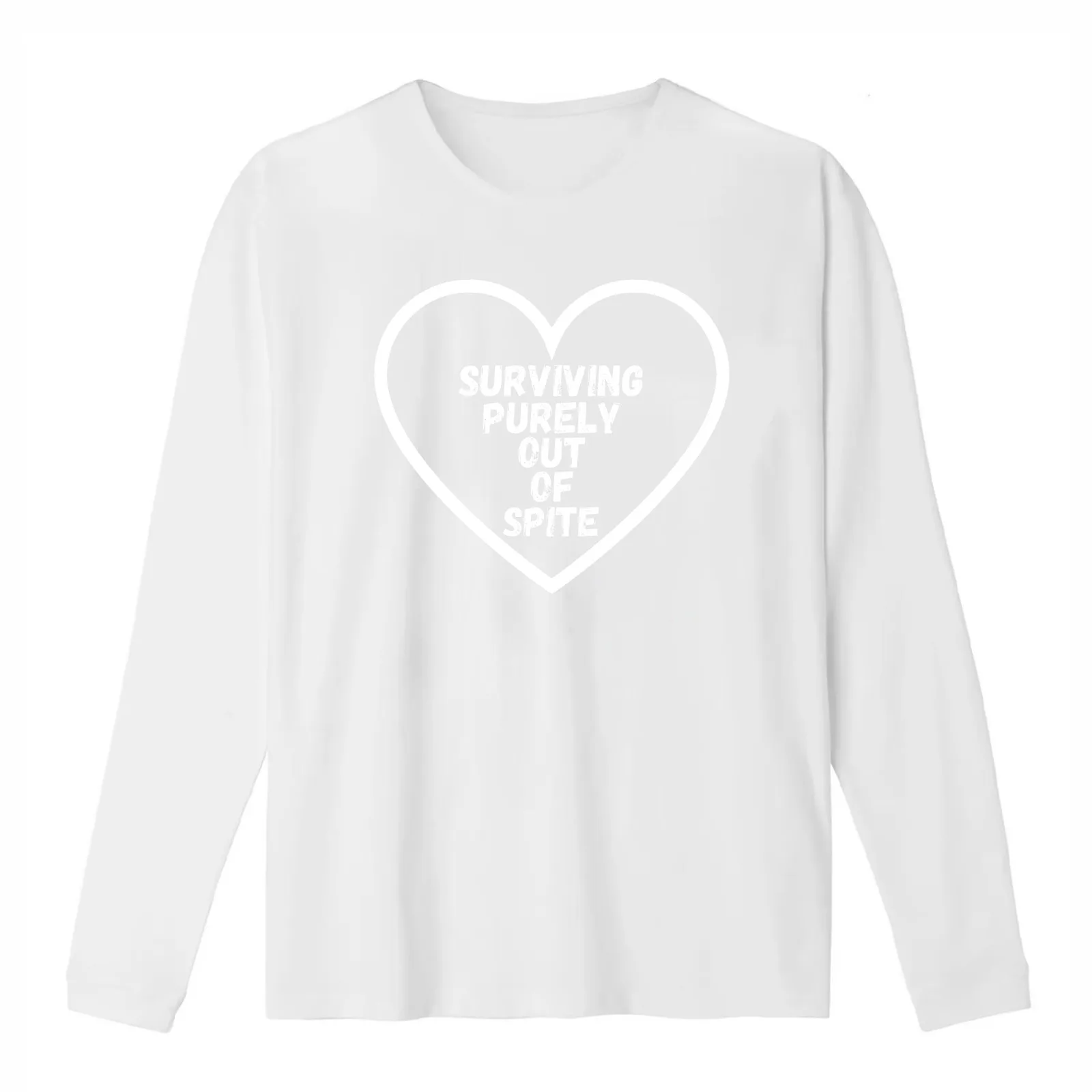 Surviving purely out of spite T-Shirt Summer Casual Cotton Tee Oversized Streetwear Tops Vintage Graphic Print 100% Cotton