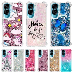 For Honor 90 lite Case Cartoon Painted Pattern Quicksand Liquid Cover For Huawei Honor 90 Lite Honor90 90Lite Phone Case Fundas