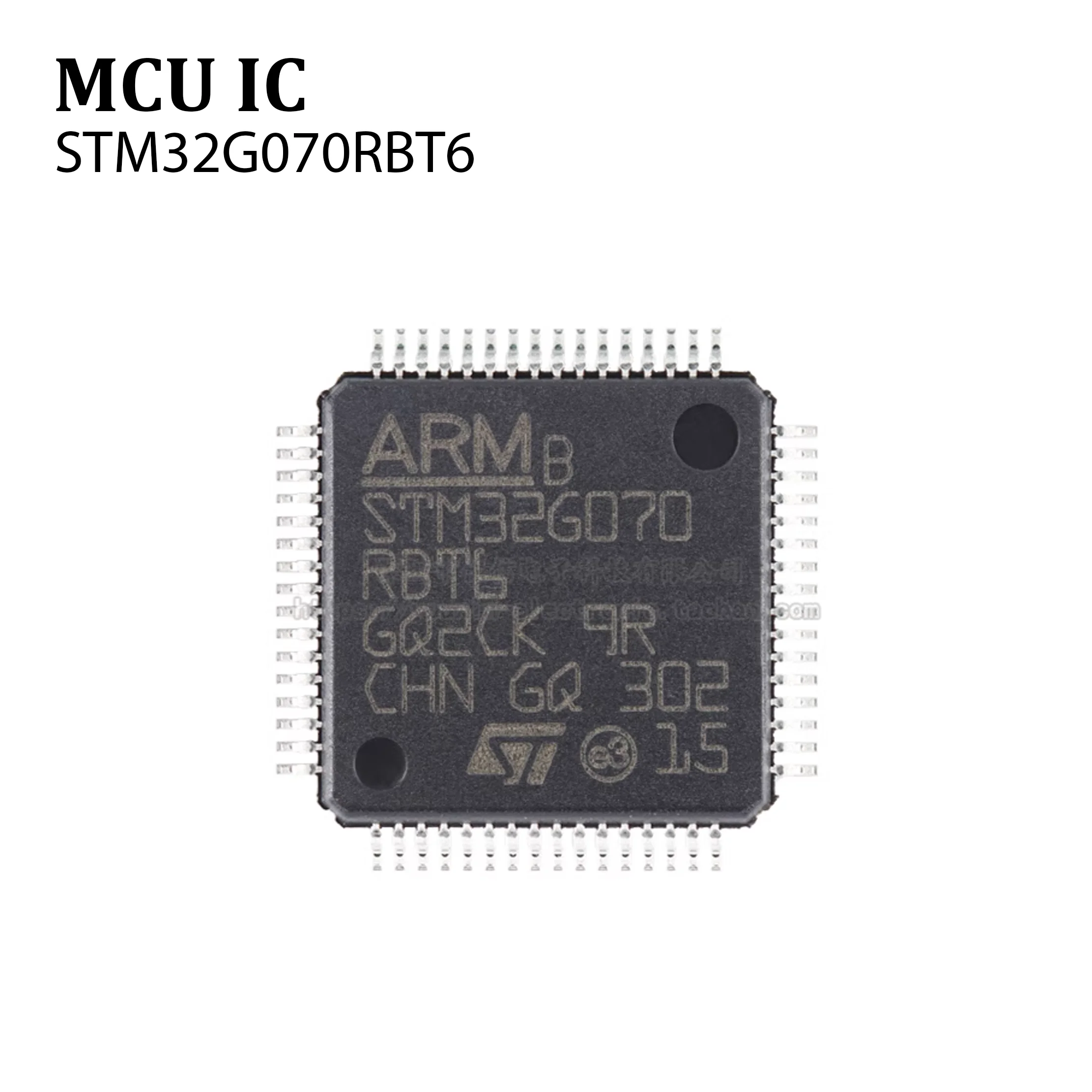 5pcs 100% new original spot STM32G070RBT6 LQFP64 Marking:STM32G070RBT6 ArmÂ® CortexÂ®-M0 32-bit MCU, 128 KB Flash, 36 KB RAM,