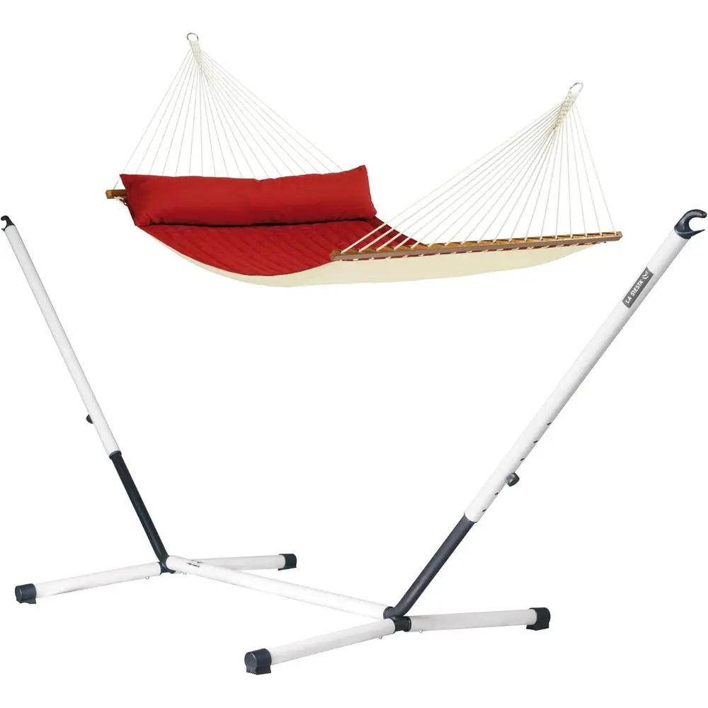 

XL Red Pepper 2-Person Weatherproof Outdoor Hammock Set with Nautico Stand and Spreader Bar