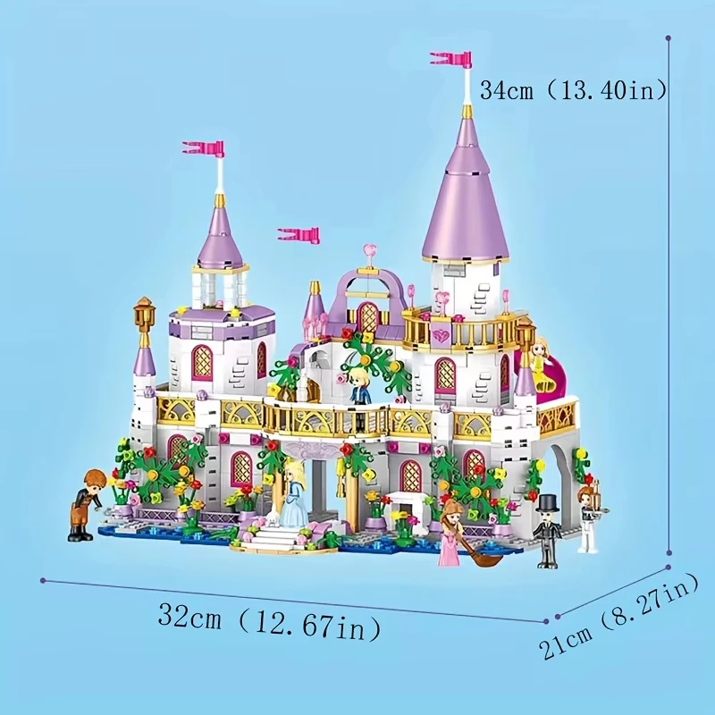 731PCS Windsor Cinderella Princess Ice Castle model Building blocks City My Friends Street View House Children Toys Girls Gifts