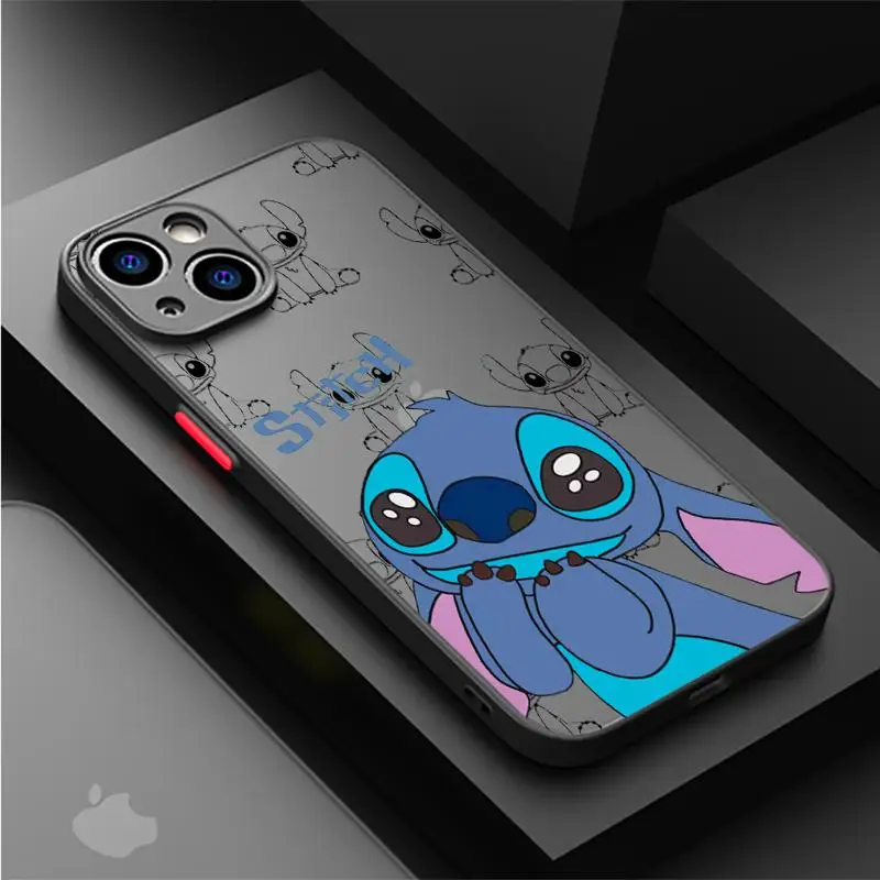 Disney anioł ścieg Lilo etui na Apple iPhone 15 11 14 13 12 Pro 7 XR X XS Max 8 Plus 6S SE 2022 15Pro telefon matowy Funda