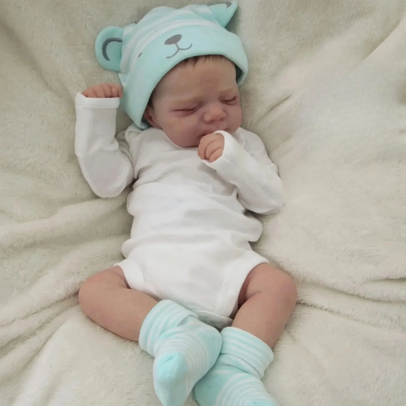 

BZDOLL 48cm 19in Soft Vinyl Reborn Doll, 3D Veined Skin, Real Sleeping Newborn, Bath Toy & Kids Birthday Gift