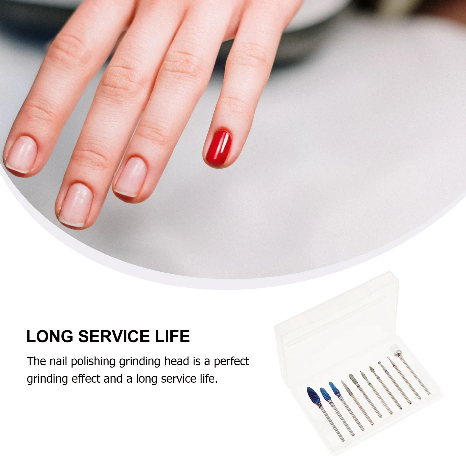 10 szt. Frezów karbidowych do paznokci, głowice szlifierskie do manicure i pedicure do elektrycznej pilarki do paznokci, polerowanie, modelowanie paznokci, metalowe akcesoria do frezowania.