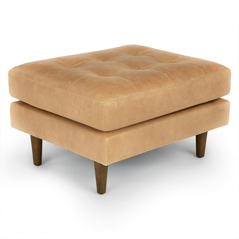 

Foot pedal shoe change stool retro style leather lazy sofa