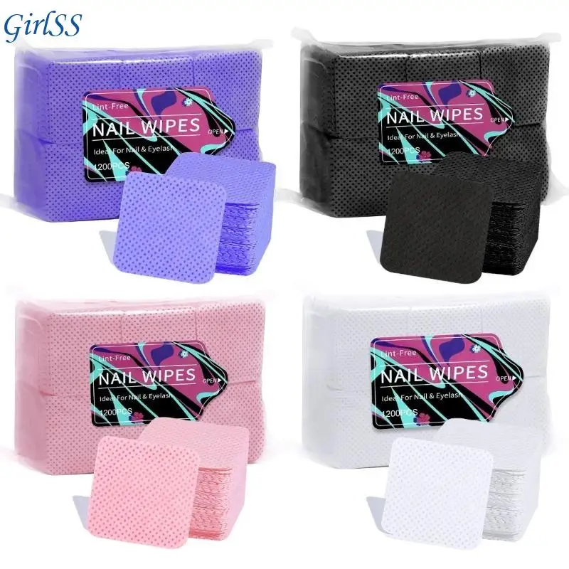 Nonlintingผ้าเช็ดทำความสะอาดเล็บ,1200PCS Nonwovenผ้าเล็บแผ่นทำความสะอาดLash