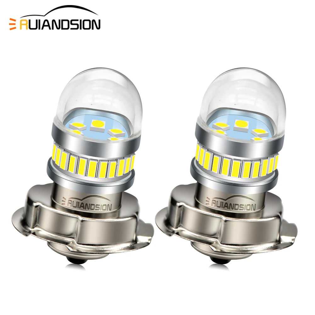 P26S LED Motorcycle Headlight Bulb S3 10-30V White Light 2000LM 300% Brighter Longer Lifespan for Motorcycle Moped 2Pcs