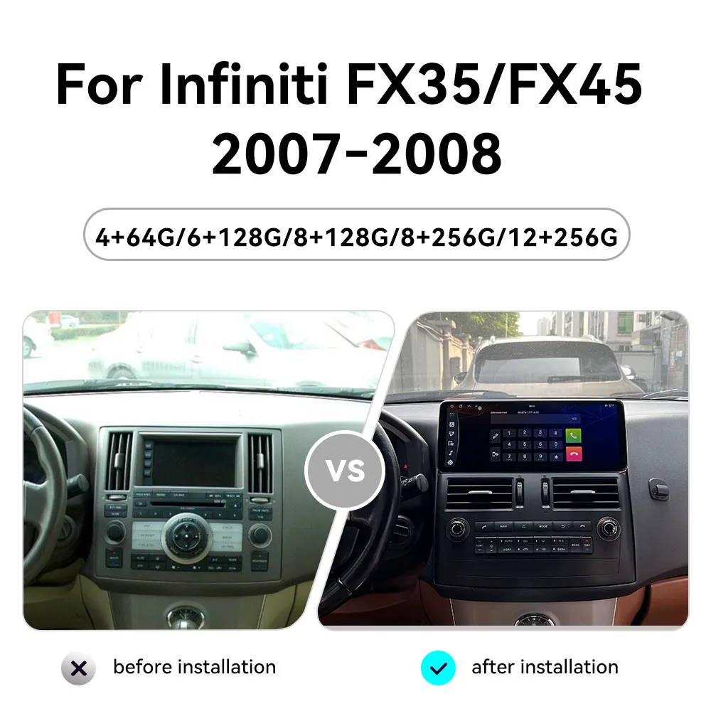 Smart Touch Screen Android 15 For Infiniti FX35 FX45 2007 2008 Multimedia GPS Navigation Radio Stereo Receiver player Head Unit