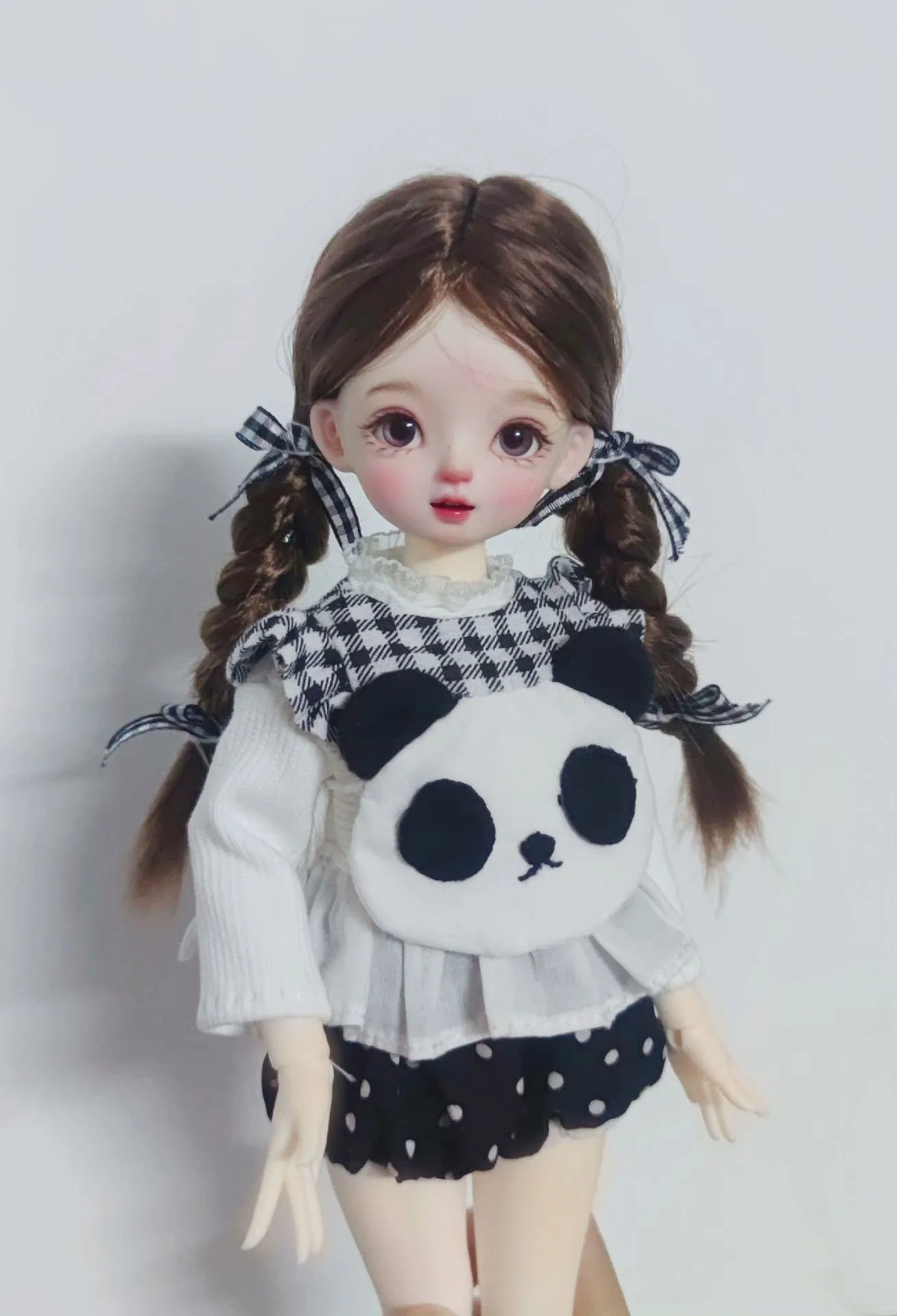 1/6 BJD Milk Silk Wig, Twist Braid Double Ponytail Doll Hair Free Shipping