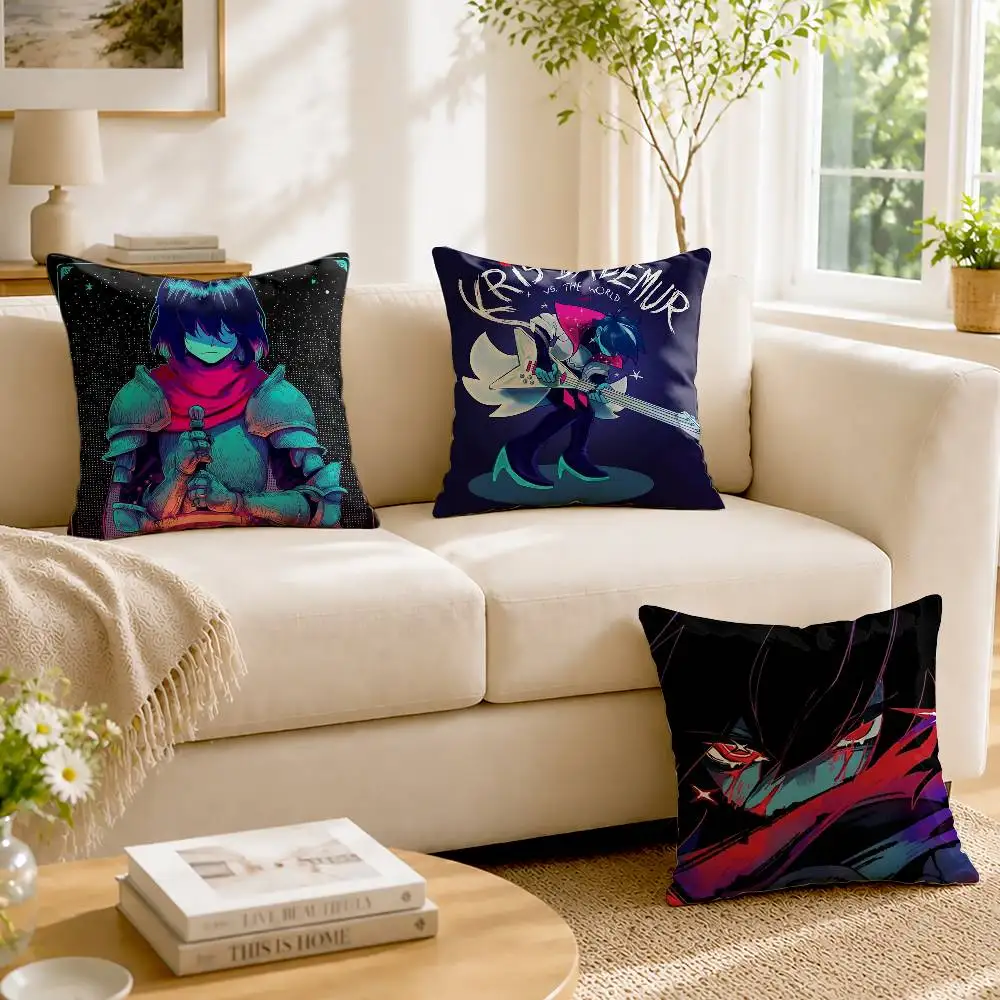 K-Kris D-Deltarune Customizable Square Pillow case Double Sided Print Sofa Bedroom Decor Cushion Cover