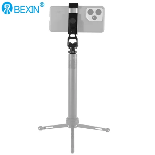 Imagen 2 del producto BEXIN Soporte para teléfono multifuncional Abrazadera Soporte para trípode para teléfono 360 ° Giratorio con soportes de zapata fría duales para smartphone Vlog