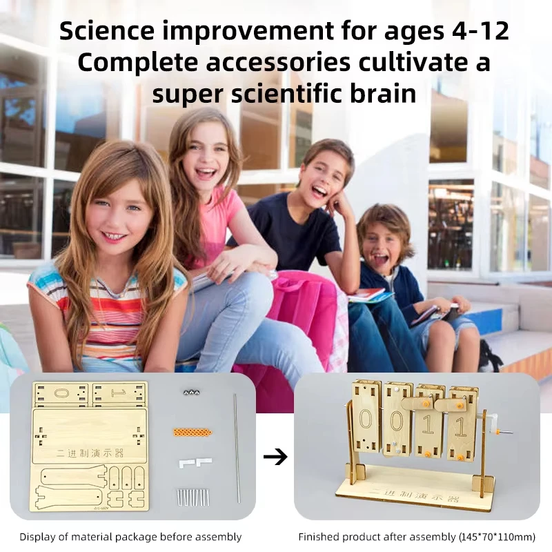 DIYバイナリデモンストレーター DIY数学シミュレーション計算教育科学玩具 子供向けギフト 物理モデル玩具プロジェクト
