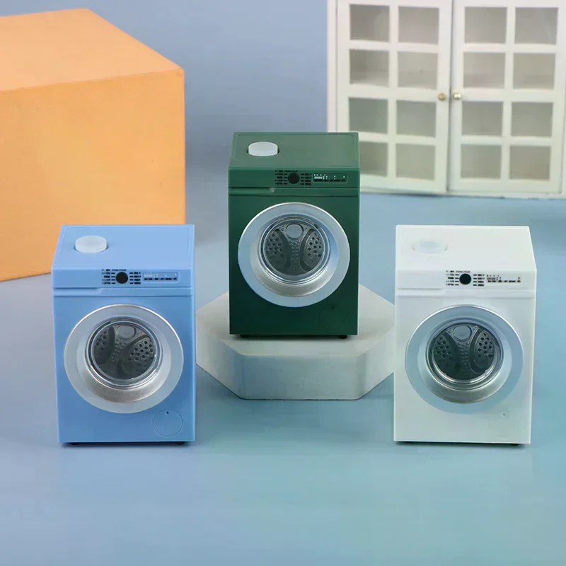 New High Quality Dollhouse Miniature Washing Machine Drum Washer Laundry Model Dollhouse Decor Toy