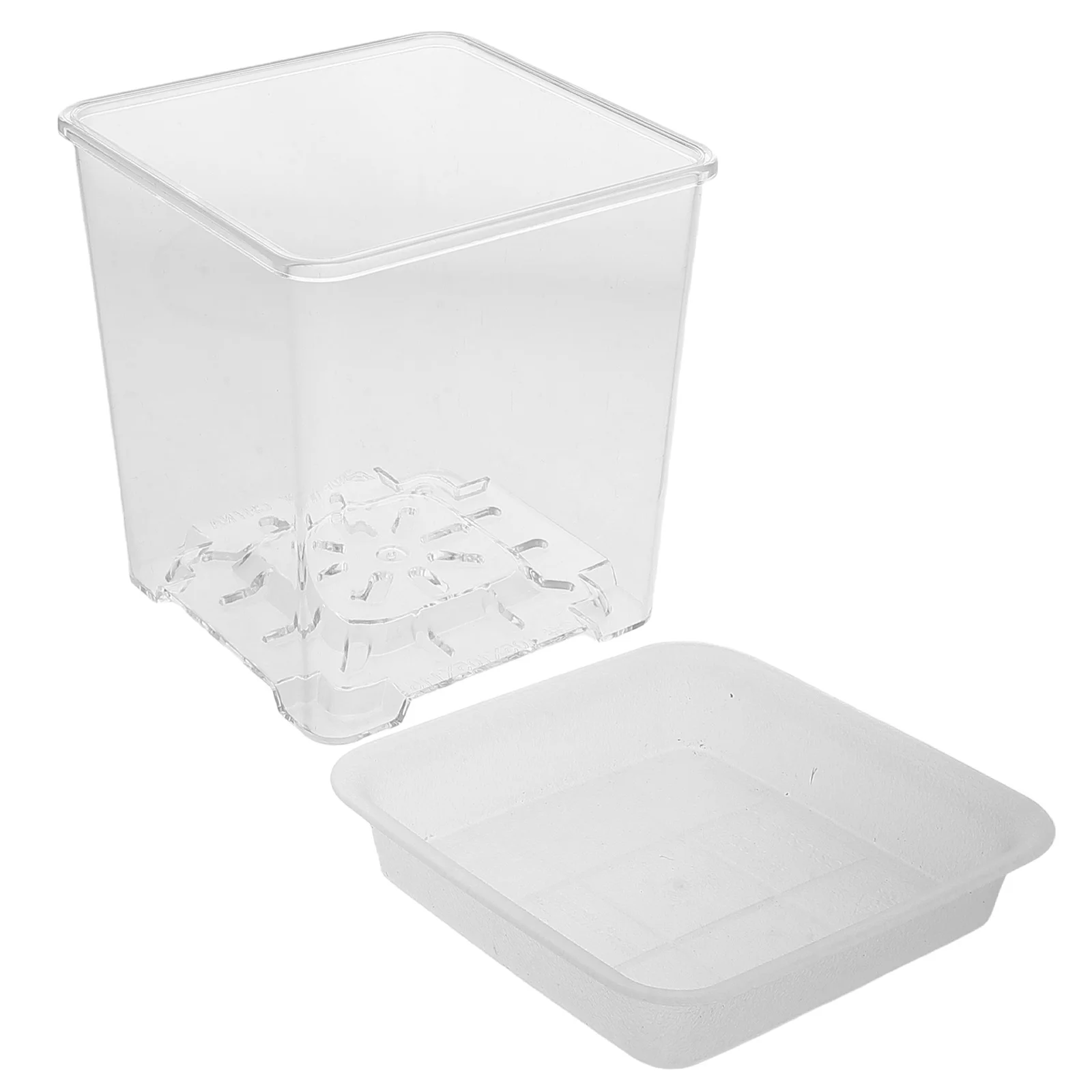 

1 set 1 Set Mini Plant Pot Transparent Hydroponic Planter With Drainage Hole Clear Plastic Garden Pot For Kids Indoor Growing