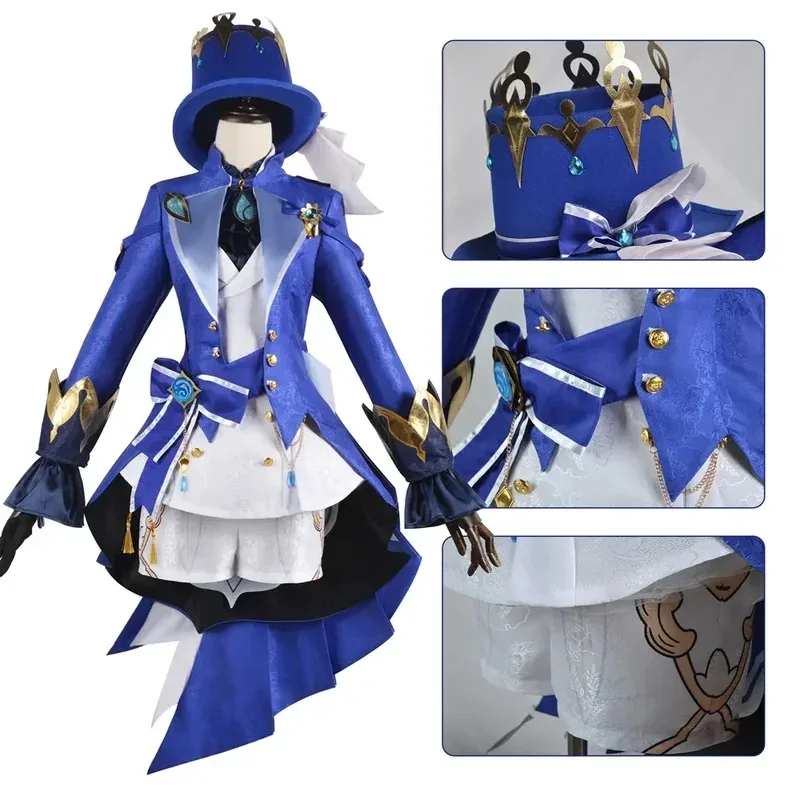 

Vivi 2025 ткань с рисунком Focalors, костюм для косплея, игра Genshin Impact Fontaine Furina, униформа, костюмы на Хэллоуин для женщин