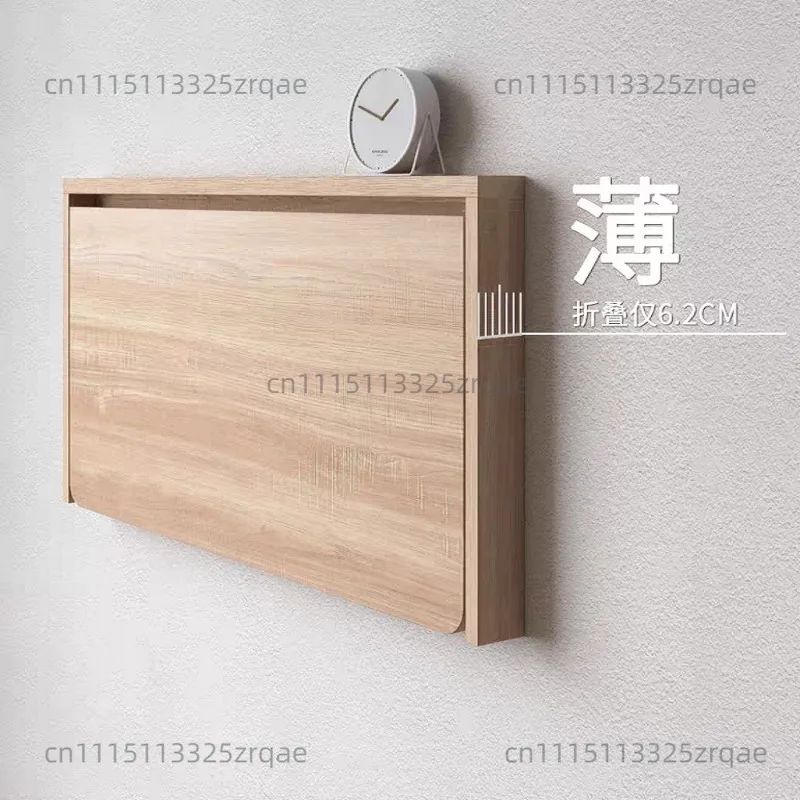 Invisible Wall-Mounted Folding Table Board Solid Wood Computer Desk Small Apartment Multi-Functional Wall Book Table