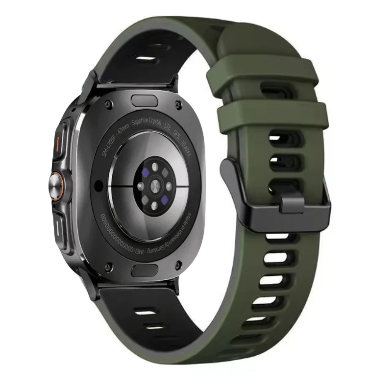 Спортивный силиконовый ремешок для Samsung Galaxy Watch Ultra 2025 47 мм, двухцветный браслет, браслет Galaxy Watch Ultra, аксессуары для ремня