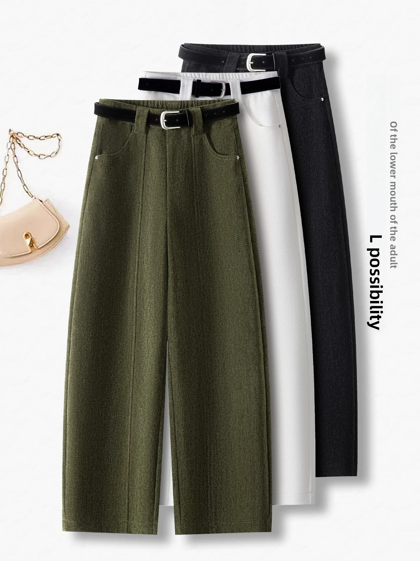 

Женские широкие брюки из вельвета с высокой талией, свободного кроя, осенне-зимние, повседневные, прямого силуэта, визуально стройнящие, в байкерском стиле