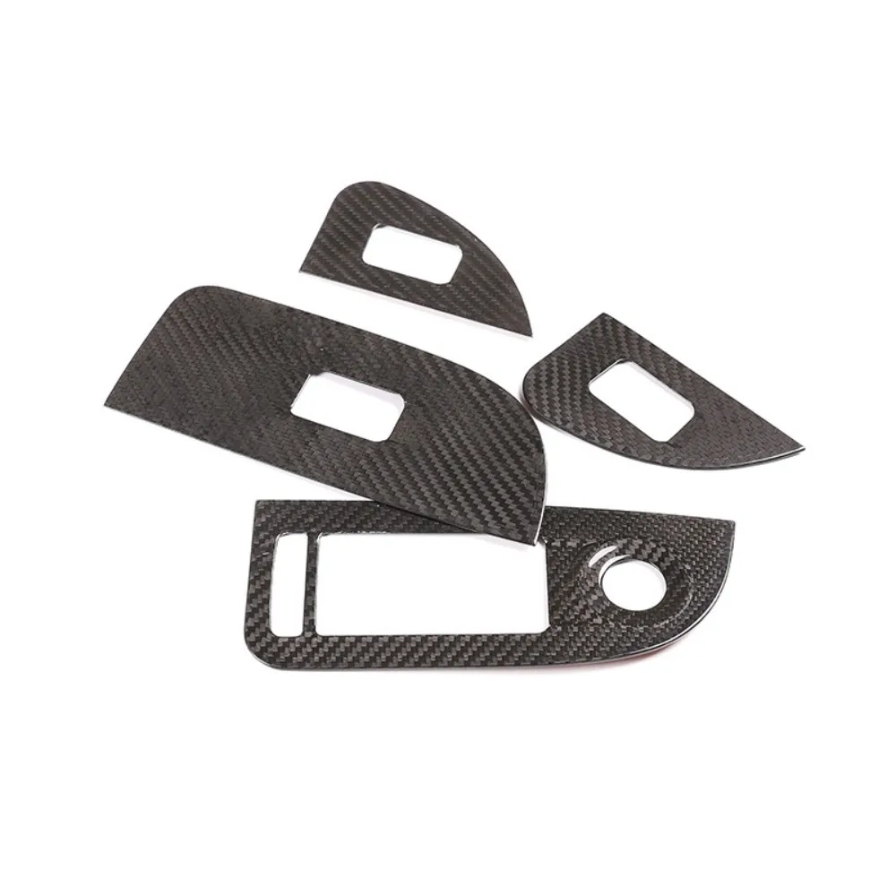 

Car Window Lift Switch Button Frame Cover For Alfa Romeo Giulia 2017-2020 Carbon Fiber Interior Decorative Accessories