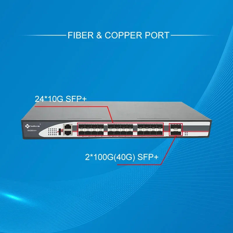 2 100G QSFP Port 24 10G SFP Port L3 Managed Commercial Ethernet Switch Optical Network Switch
